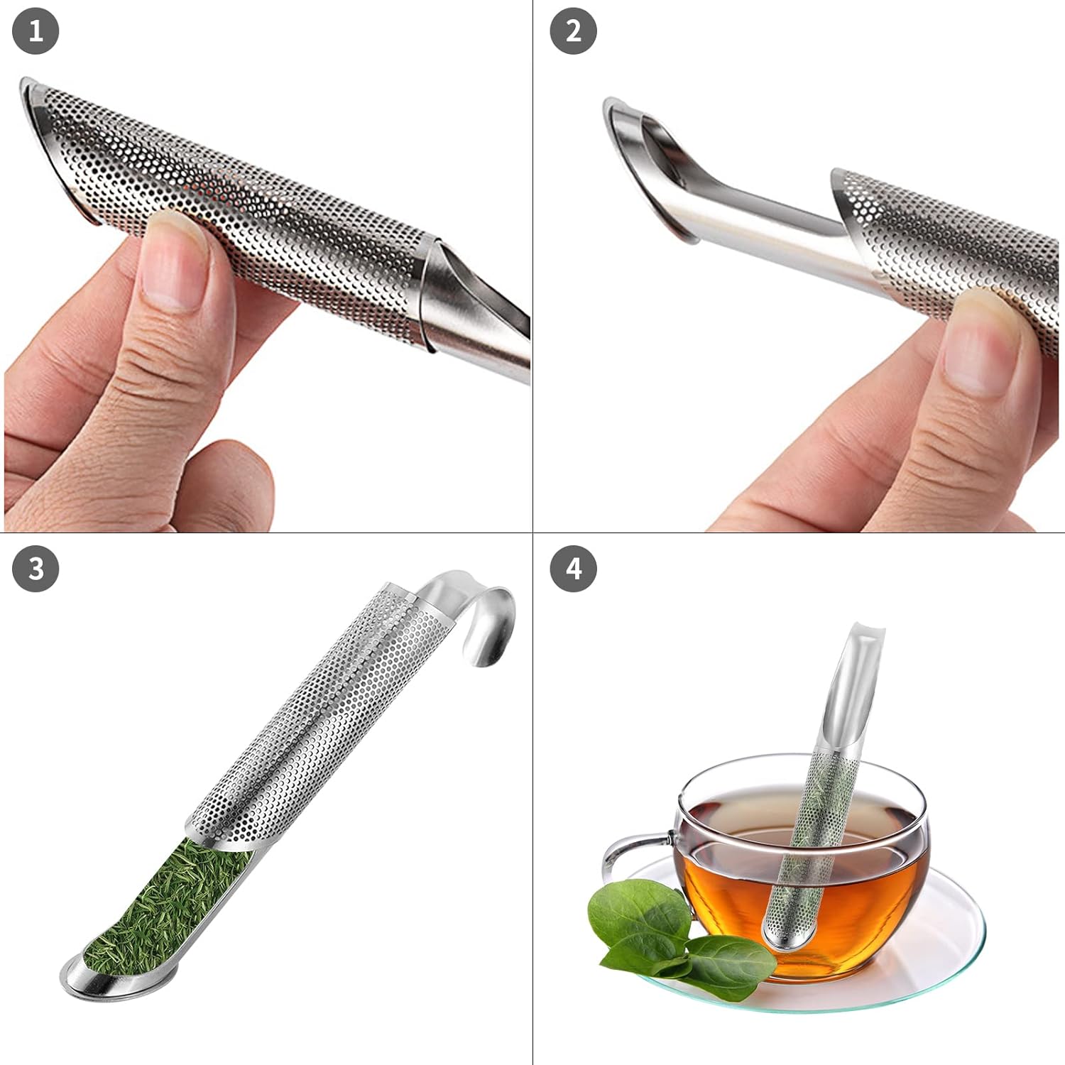 Tea Infusers for Loose Tea Pen Fine Mesh Single Cup Sticks Spoon Pipe